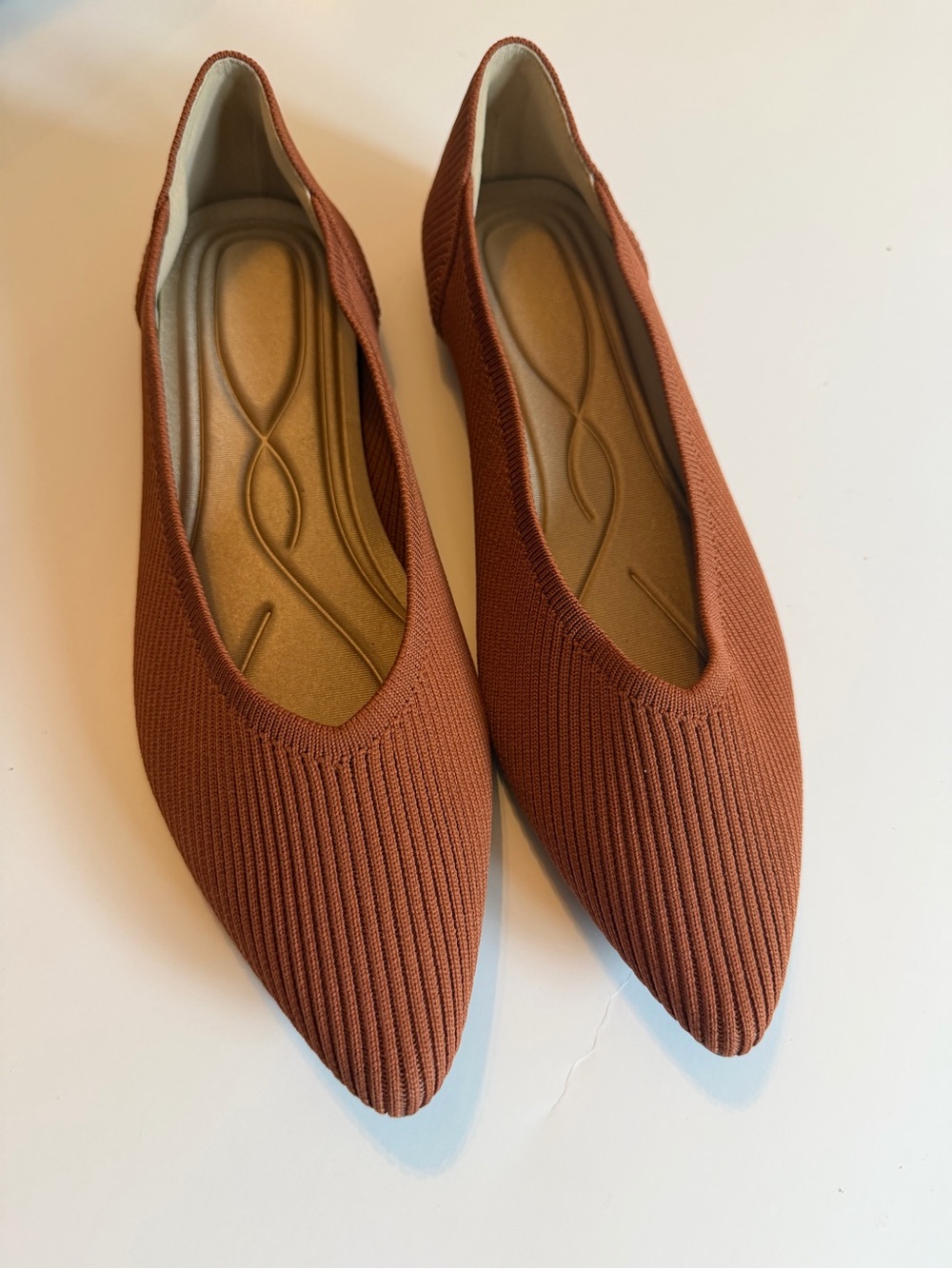 TINGRISE Knit Pointed Toe Flats | Women’s Size 10 | Brown | NWOT - Picture 2 of 5